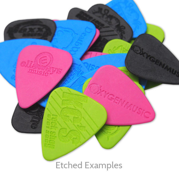 Delrinex Jazz XL Shape Etched Picks - Double Sided - Custom Printed Picks - Custom Plektrum - Plektren Bedrucken - puas personalizadas